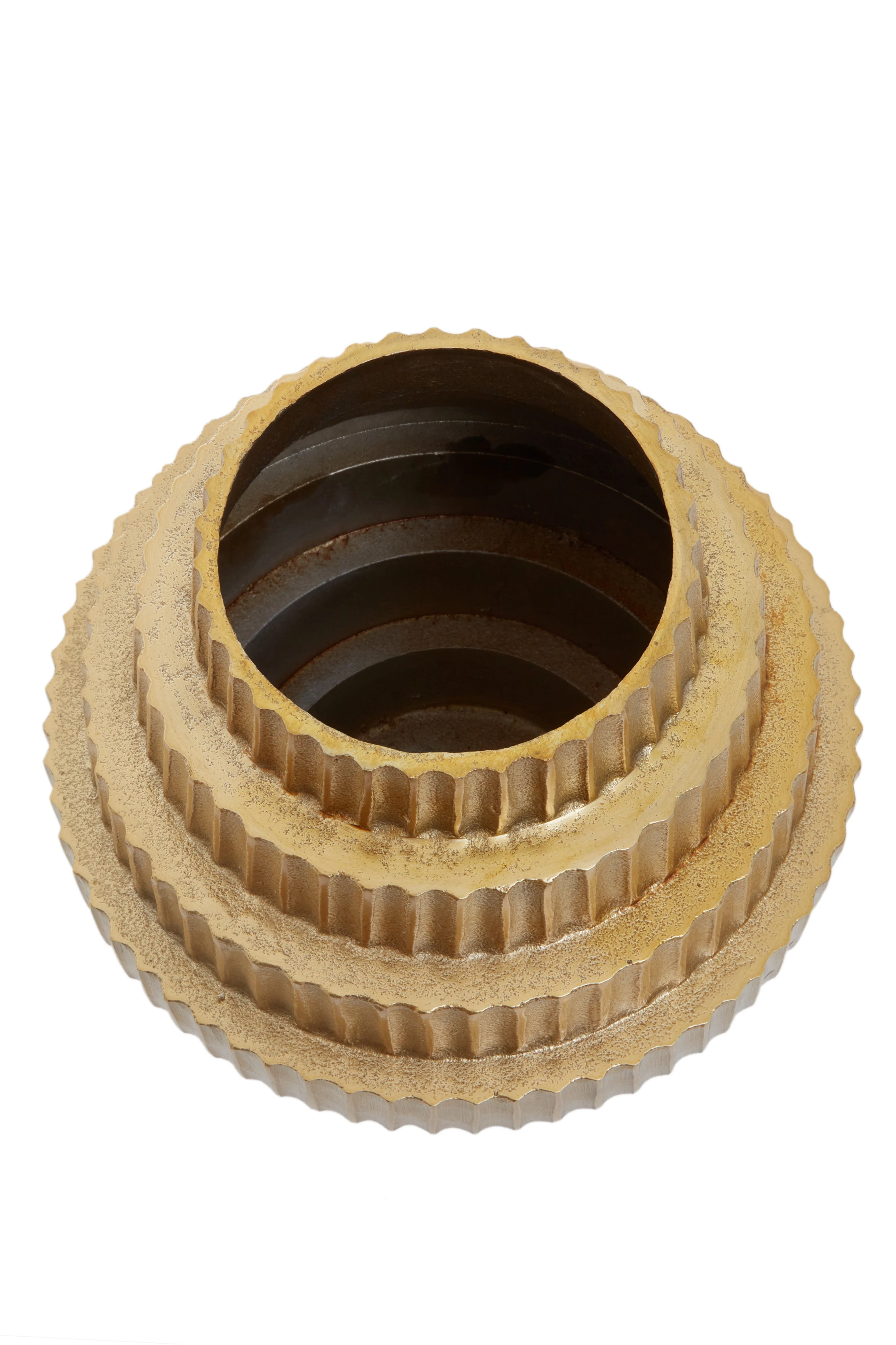 Alto Stacked Ombre Gold & Black Vase | Small